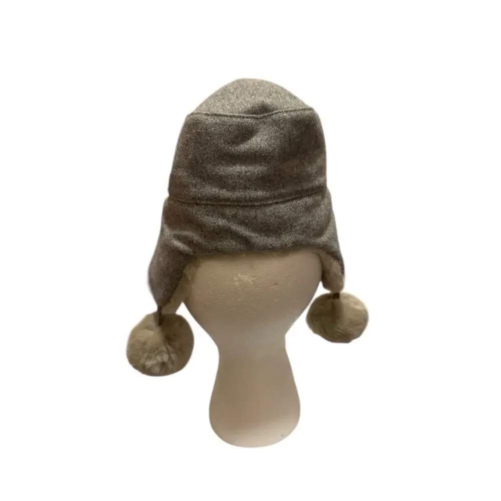 Baby Gap Faux Fur Trapper Hat Grey Glitter Frosty Morning 2012 6-12 Months